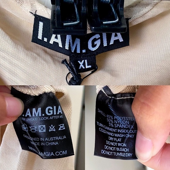 I.AM.GIA Dress Amina Cutout Adjustable Ruching Sheer Velvet Tan Burn Out XL NWT - Picture 3 of 11